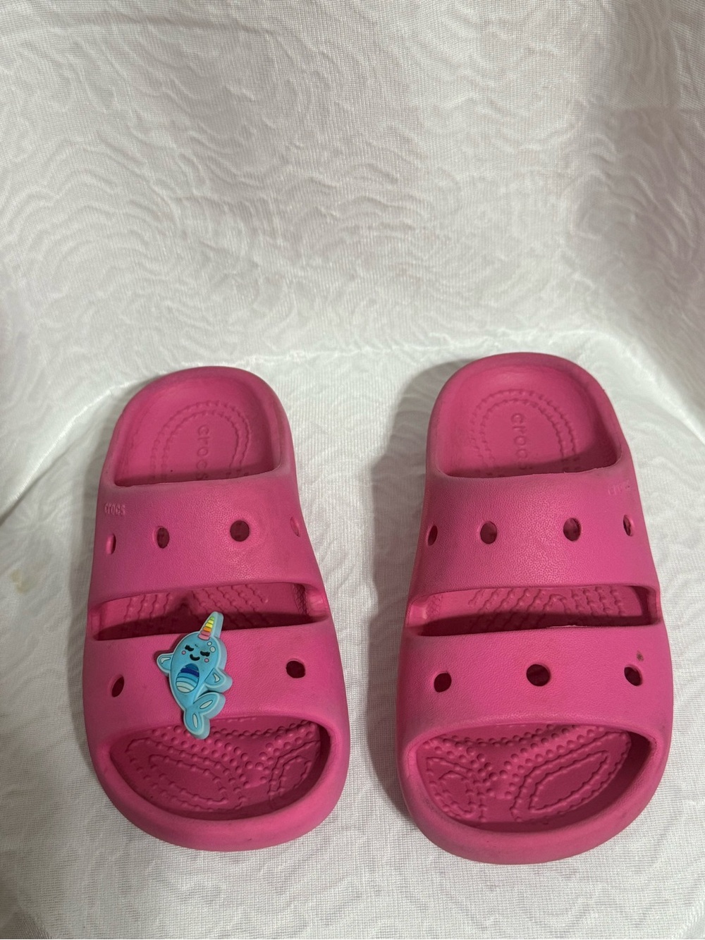 CROCS Kids Hot Pink Slide Sandals